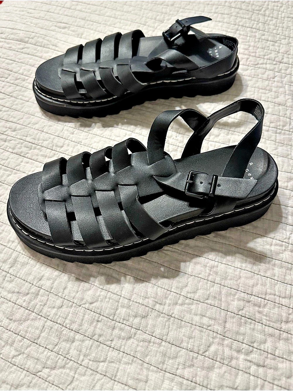 A New Day Black Fisherman Platform Sandals – Size 11